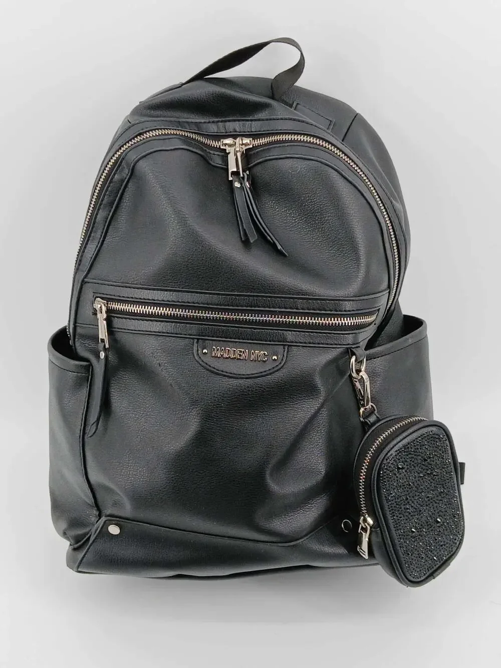 Black faux leather Steve Madden NYC backpack